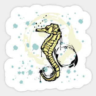 Seahorse watercolor sketch Sticker